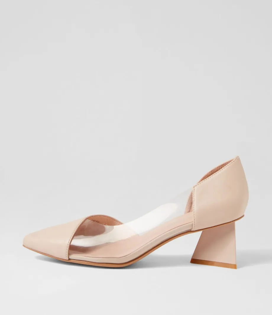 Islen Nude Clear Leather Vinylite Heels<DJANGO & JULIETTE Online