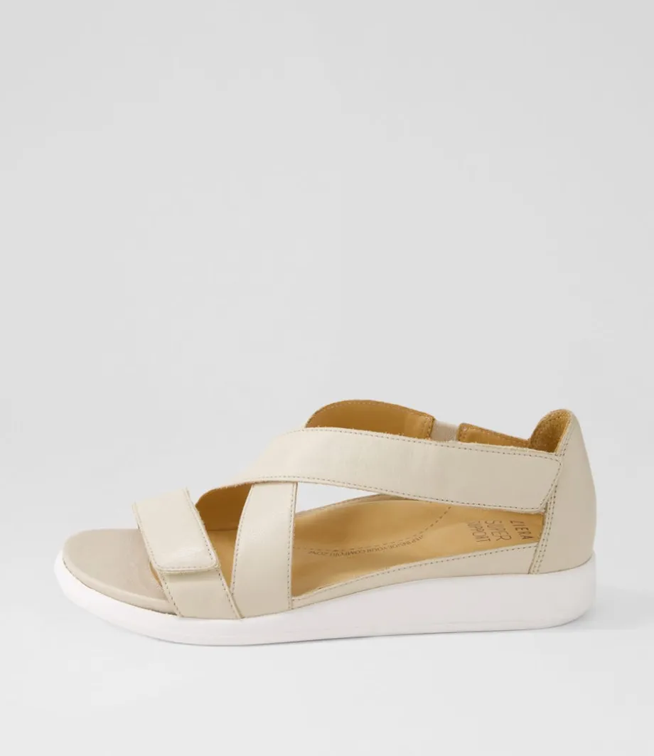 Issy W Almond Leather Sandals<ZIERA Store