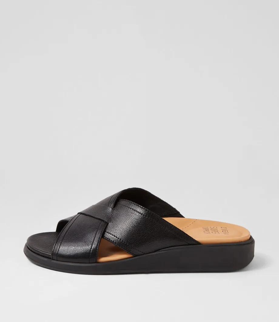 Iyolo W Black Leather Slides<ZIERA Outlet