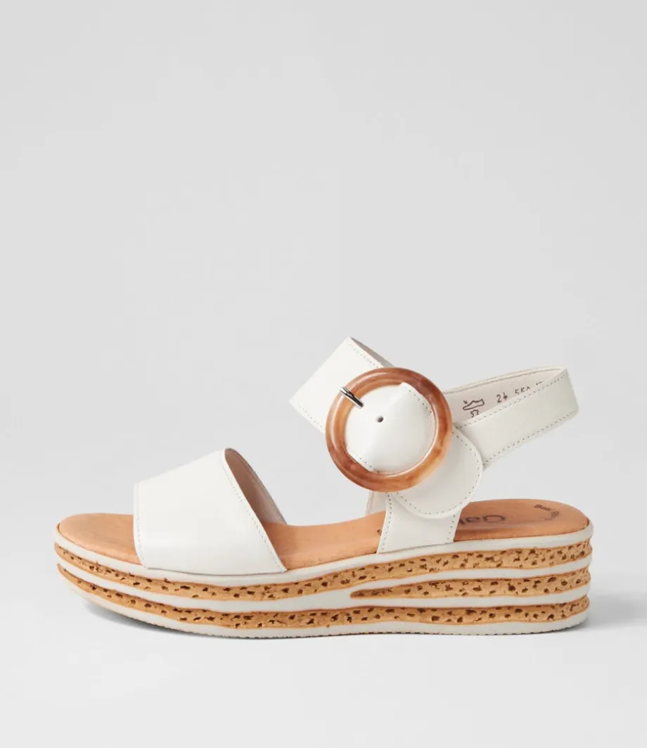 Jale Latte Leather Sandals<GABOR Hot
