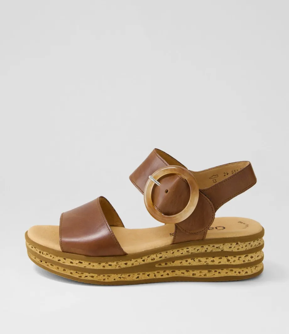 Jale Peanut Leather Sandals<GABOR Cheap