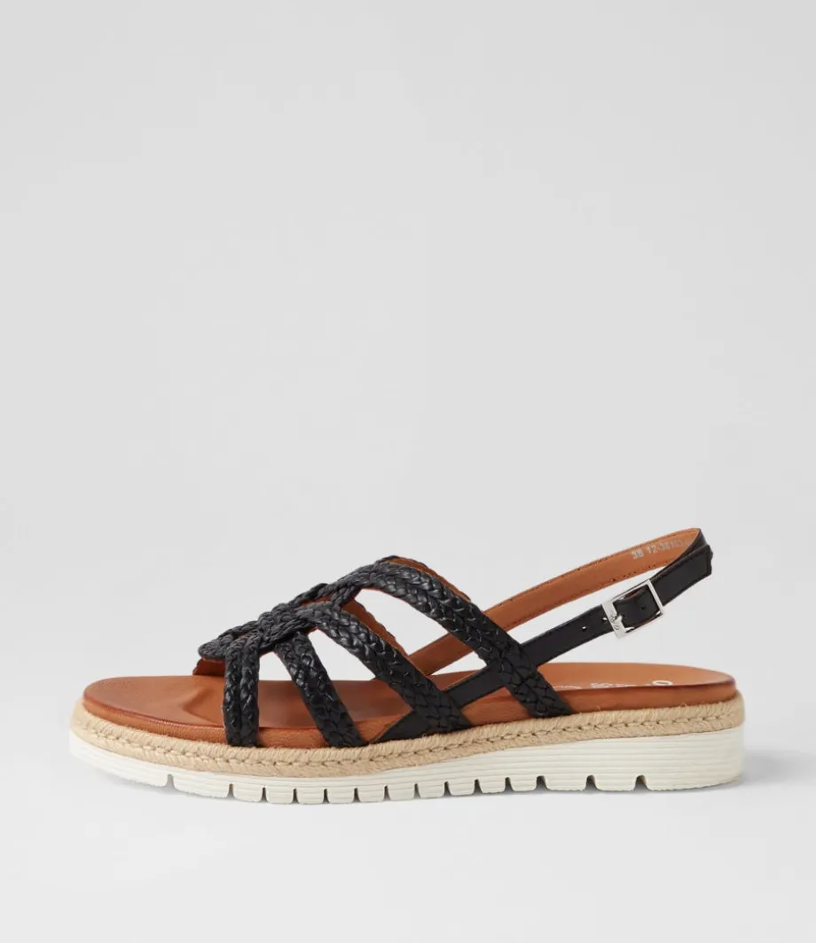 Jamaika 3 Schwarz Leather Sandals<ARA Outlet