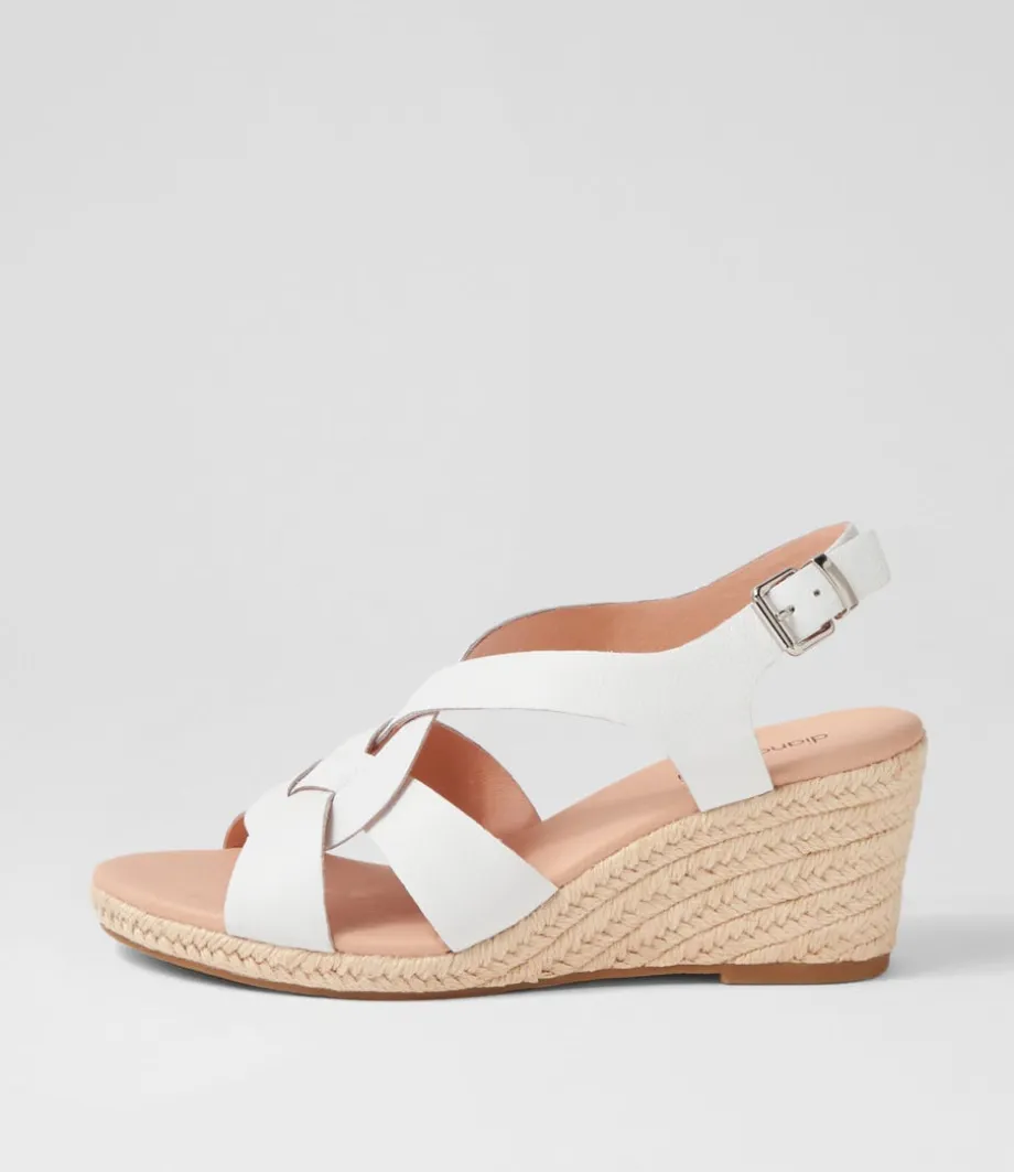 Jansome White Leather Sandals<DIANA FERRARI Store