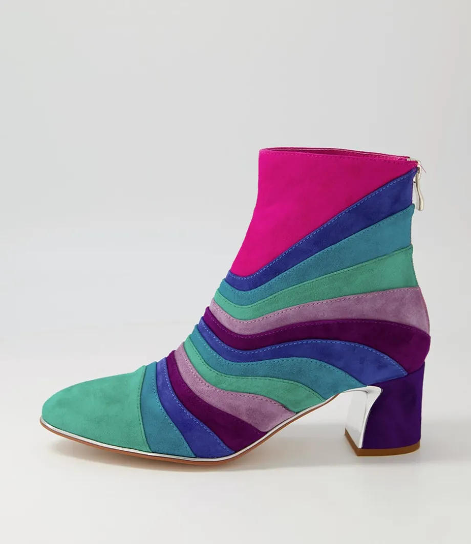 Jatalie Purple Multi Ankle Boots<DJANGO & JULIETTE Cheap