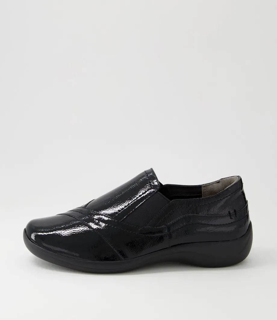 Java Xf Black Patent Leather Flat Shoes<ZIERA Cheap