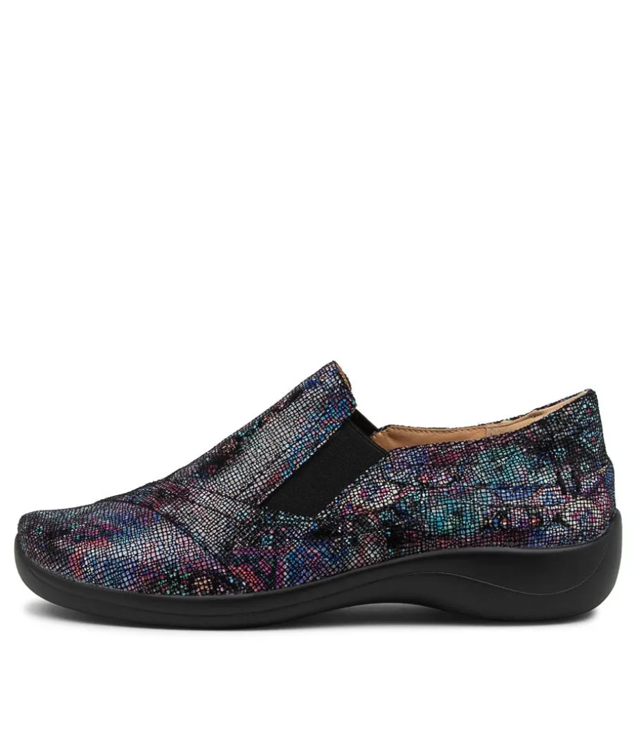 Java Xf Blue Multi Leather Flat Shoes<ZIERA Best Sale