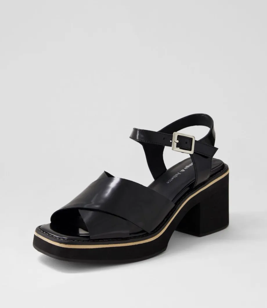 Jemi Black Box Leather Sandals<DJANGO & JULIETTE Flash Sale
