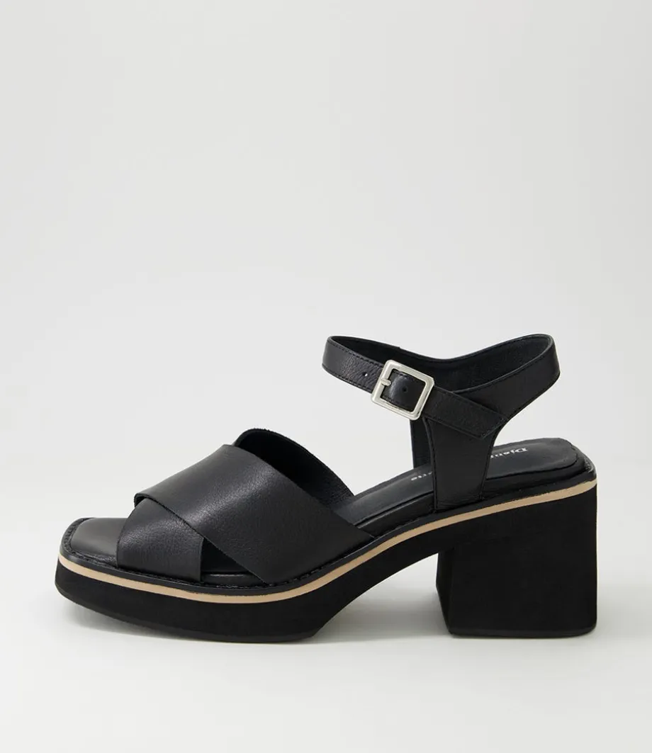 Jemi Black Leather Sandals<DJANGO & JULIETTE Cheap