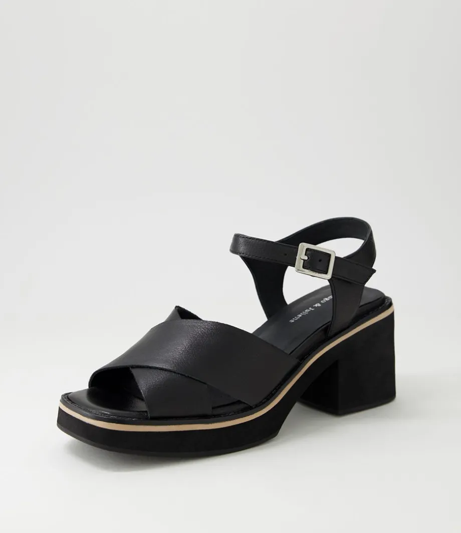 Jemi Black Leather Sandals<DJANGO & JULIETTE Cheap