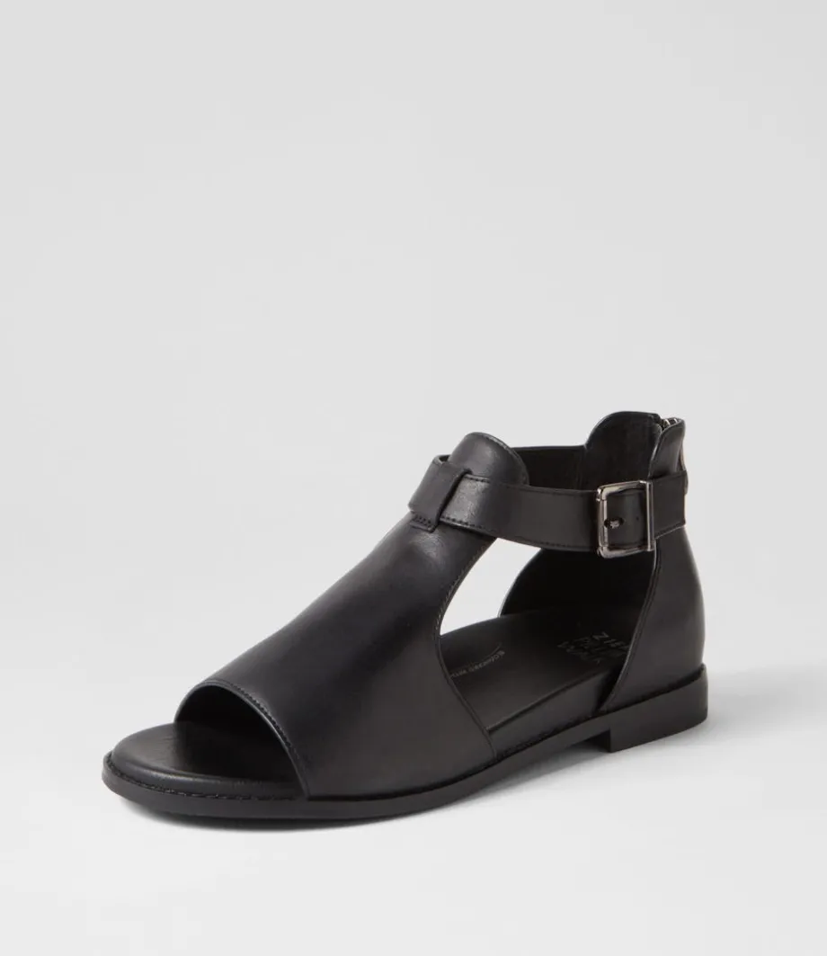 jeskie_w_black_leather_sandals_1.webp Jeskie W Black Leather Sandals<ZIERA Flash Sale