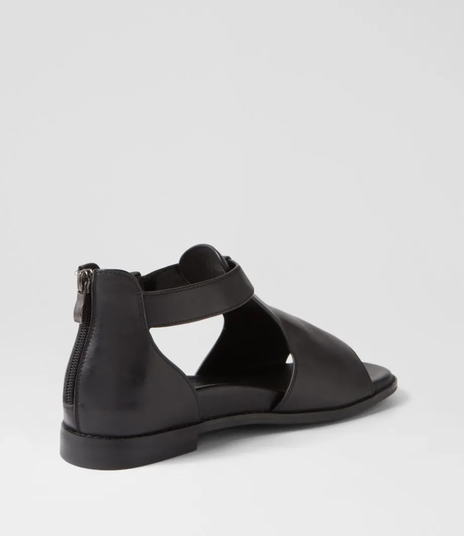 jeskie_w_black_leather_sandals_2.webp Jeskie W Black Leather Sandals<ZIERA Flash Sale