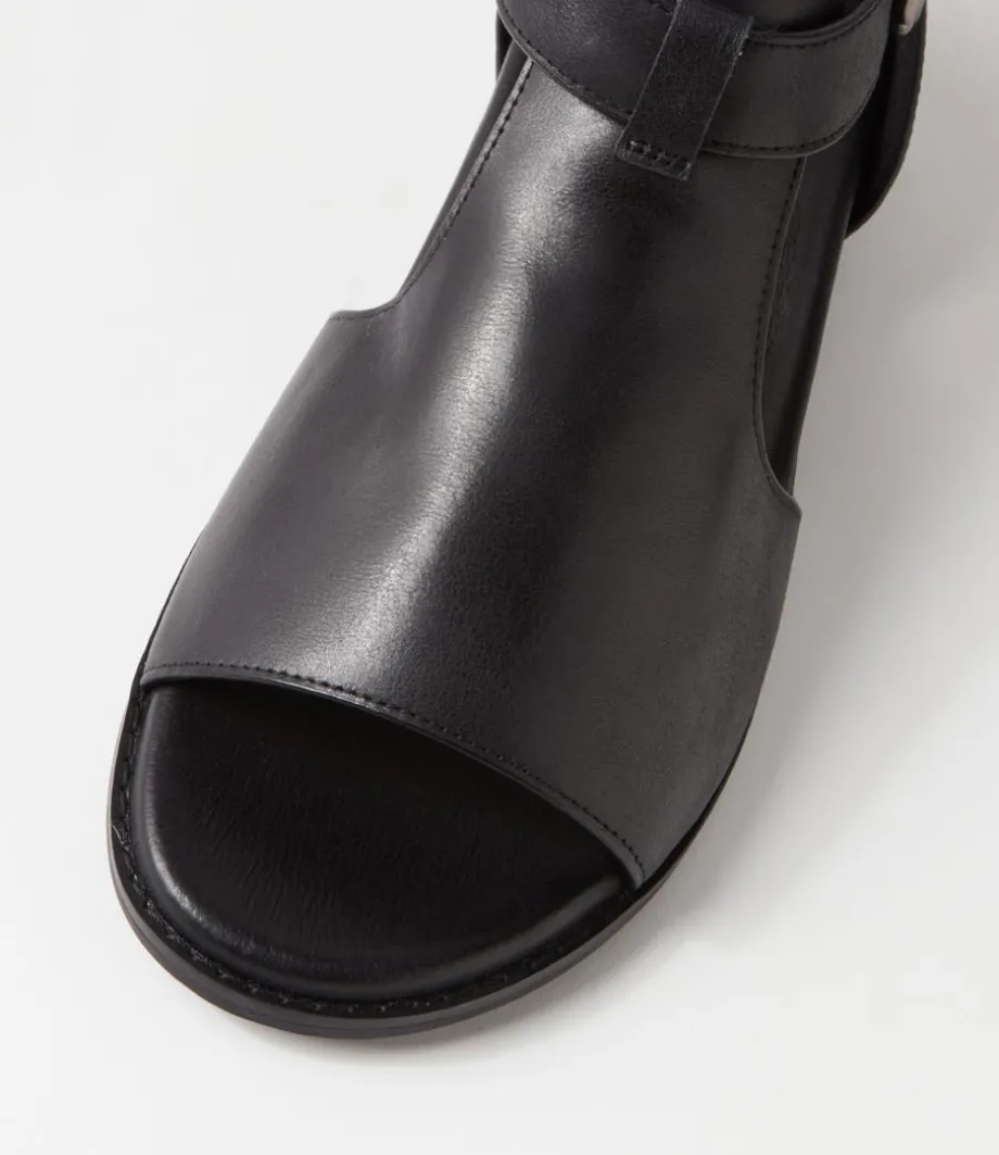 jeskie_w_black_leather_sandals_3.webp Jeskie W Black Leather Sandals<ZIERA Flash Sale