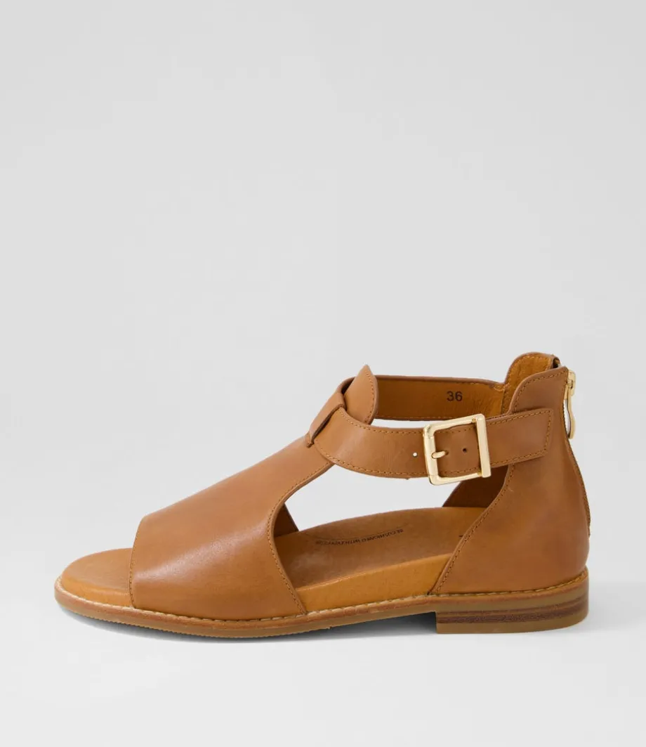 Jeskie W Tan Leather Sandals<ZIERA New