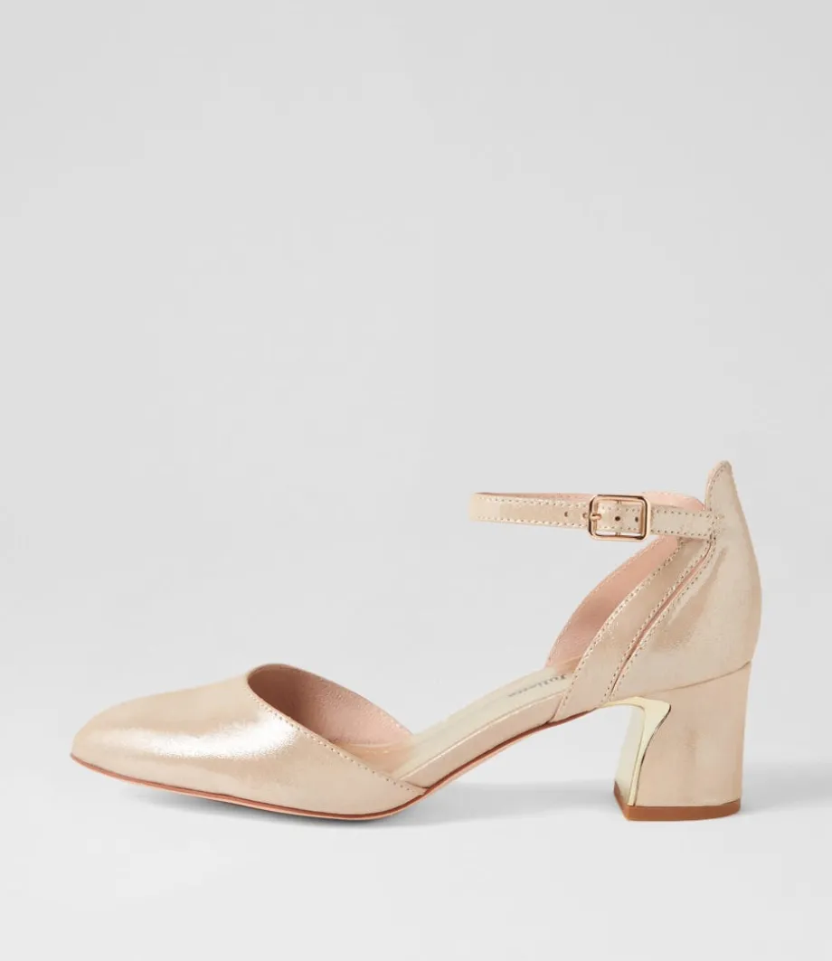 Jillie Nude Shimmer Leather Heels<DJANGO & JULIETTE Store