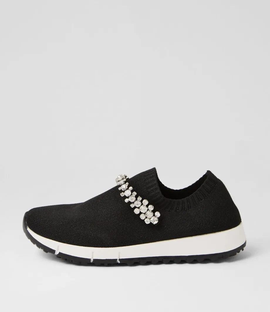 Jolo Black Silver Trim Fabric Sneakers<DJANGO & JULIETTE Flash Sale