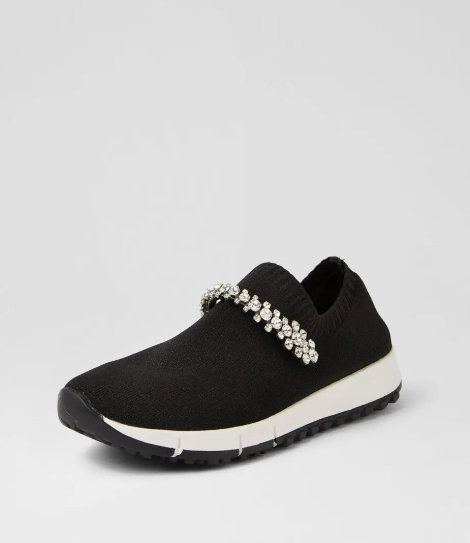 Jolo Black Silver Trim Fabric Sneakers<DJANGO & JULIETTE Flash Sale