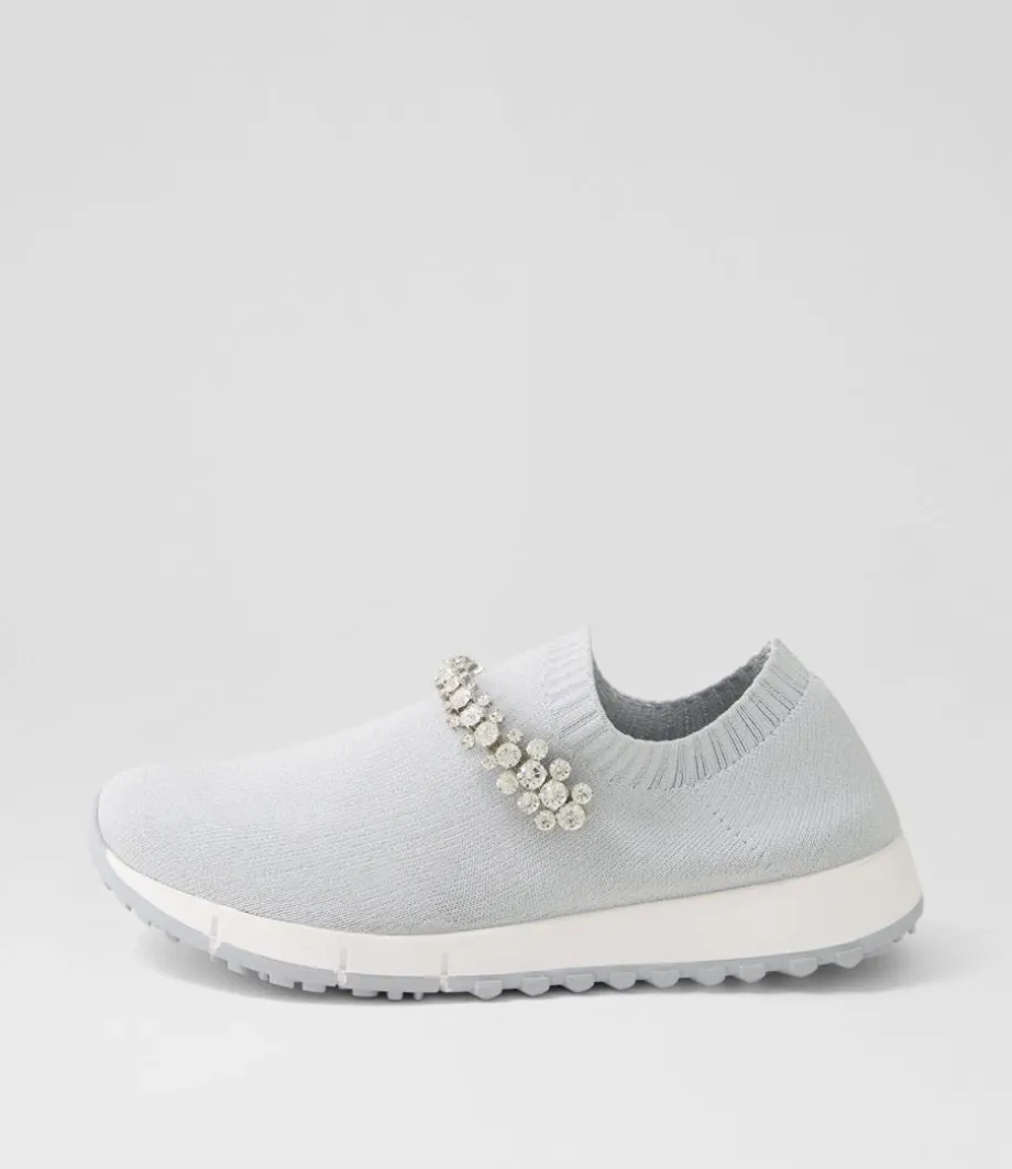 Jolo Misty Silver Trim Fabric Sneakers<DJANGO & JULIETTE Shop