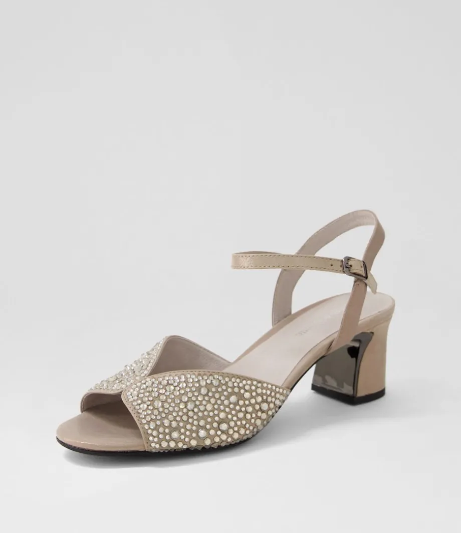 Juba Light Pewter Shimmer Leather Jewels Sandals<DJANGO & JULIETTE Best Sale