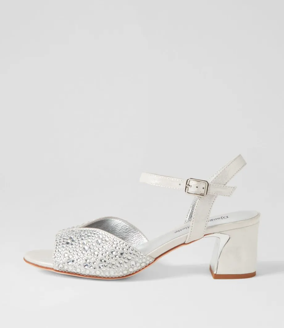 Juba Silver Shimmer Jewels Leather Sandals<DJANGO & JULIETTE Cheap