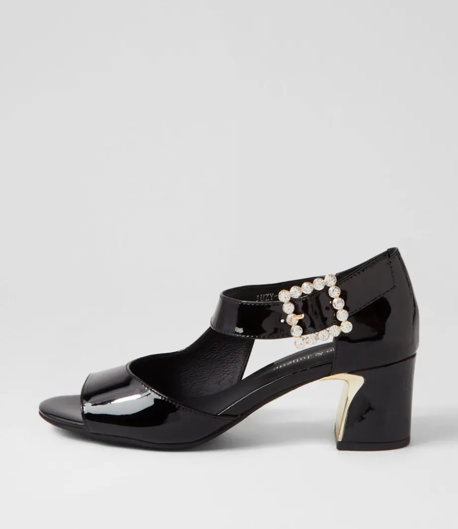 Juzy Black Patent Leather Sandals<DJANGO & JULIETTE Cheap