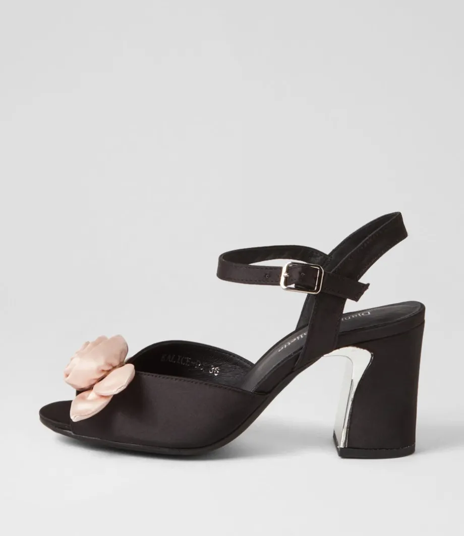 Kalice Black Nude Satin Sandals<DJANGO & JULIETTE Sale