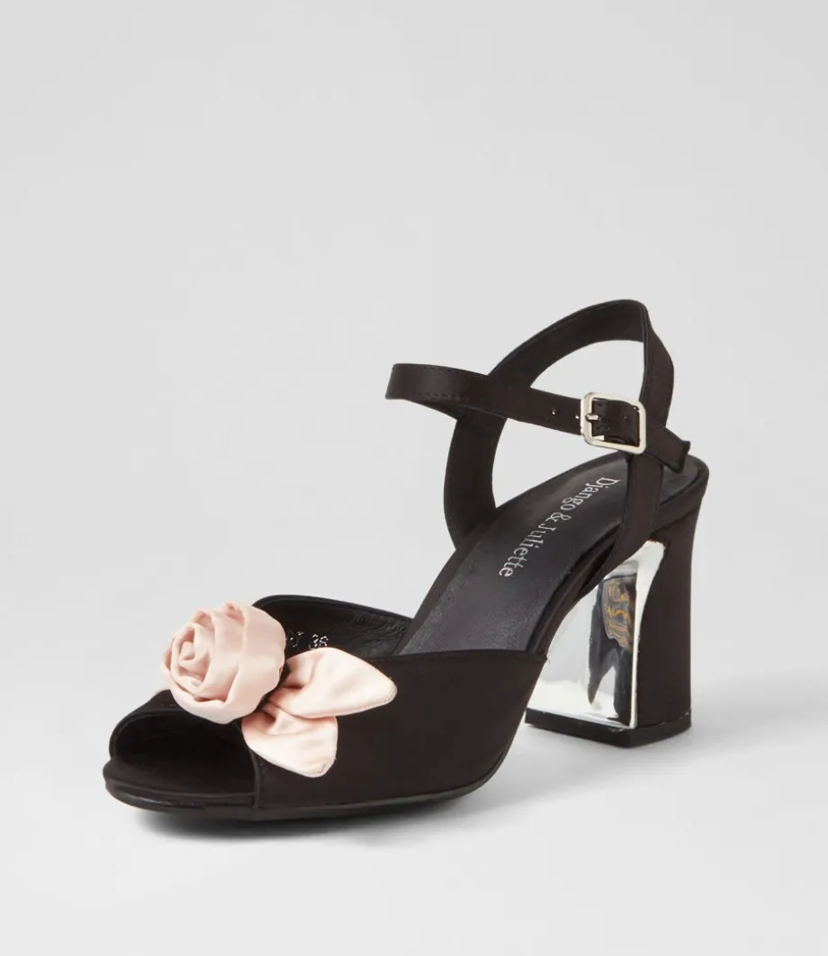 Kalice Black Nude Satin Sandals<DJANGO & JULIETTE Sale