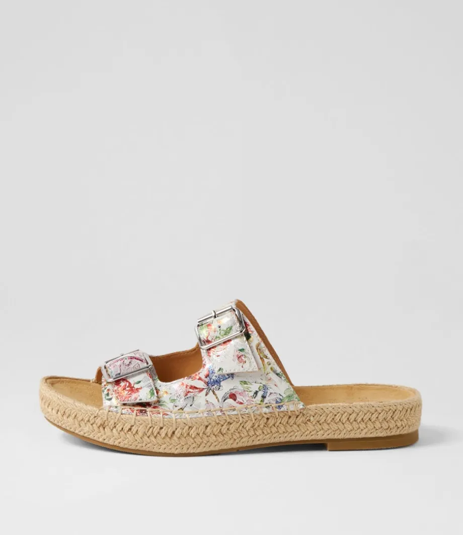Kapila W Wild Flower Leather Espadrilles<ZIERA Clearance