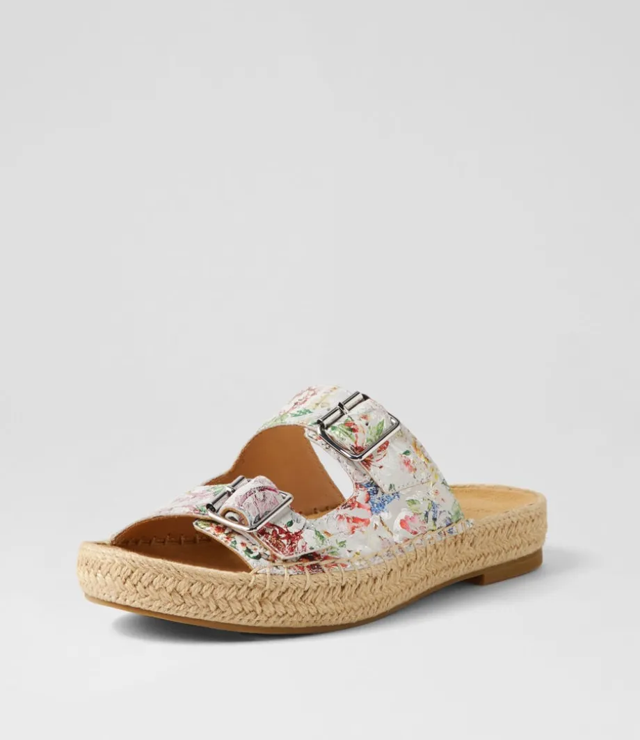 Kapila W Wild Flower Leather Espadrilles<ZIERA Clearance