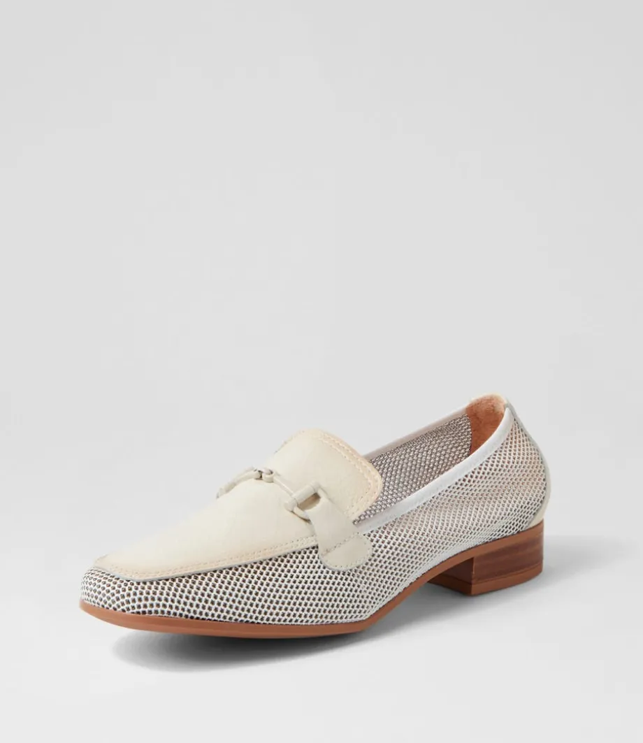Kenia 62 White Panna Mesh Leather Loafers<HISPANITAS Hot