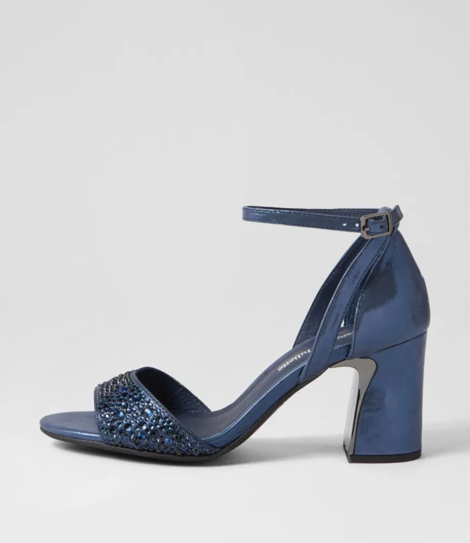 Kitta Navy Shimmer Leather Jewels Sandals<DJANGO & JULIETTE Best Sale