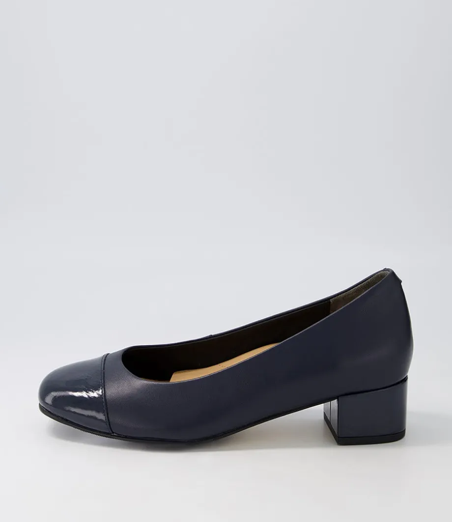 Knelis W Navy Patent Leather Heels<ZIERA Sale