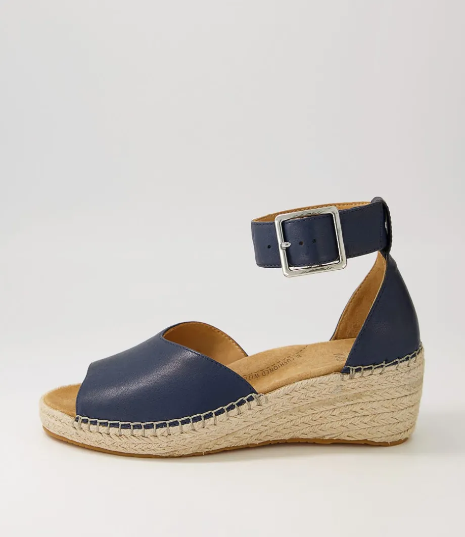 Koen Xw Navy Leather Espadrilles<ZIERA Online