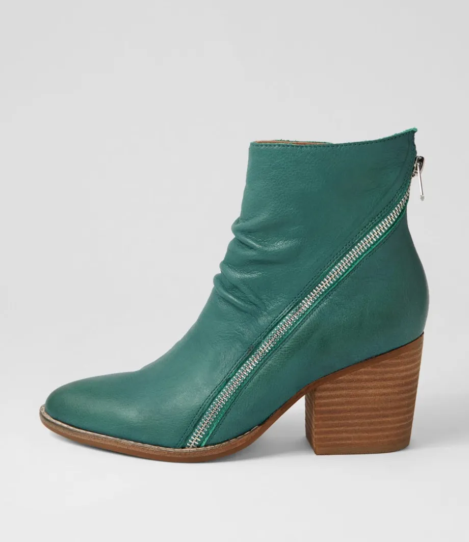 Kopke Dark Emerald Leather Ankle Boots<DJANGO & JULIETTE Sale