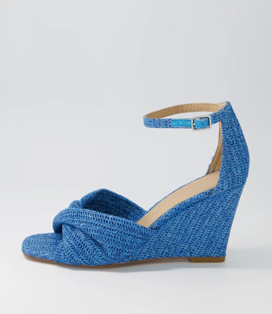 Kotio Blue Syn Raffia Espadrilles<TOP END Discount