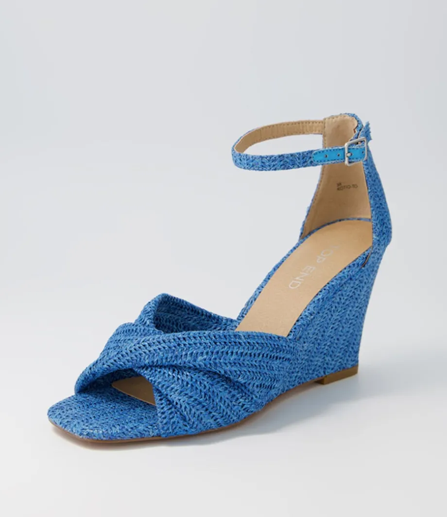 Kotio Blue Syn Raffia Espadrilles<TOP END Discount