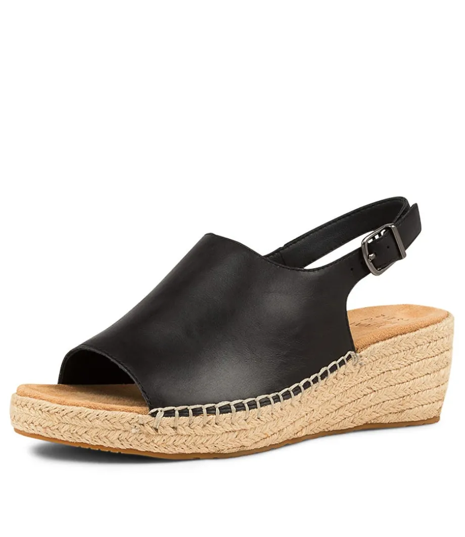 Kyrin Xw Black Leather Espadrilles<ZIERA Fashion
