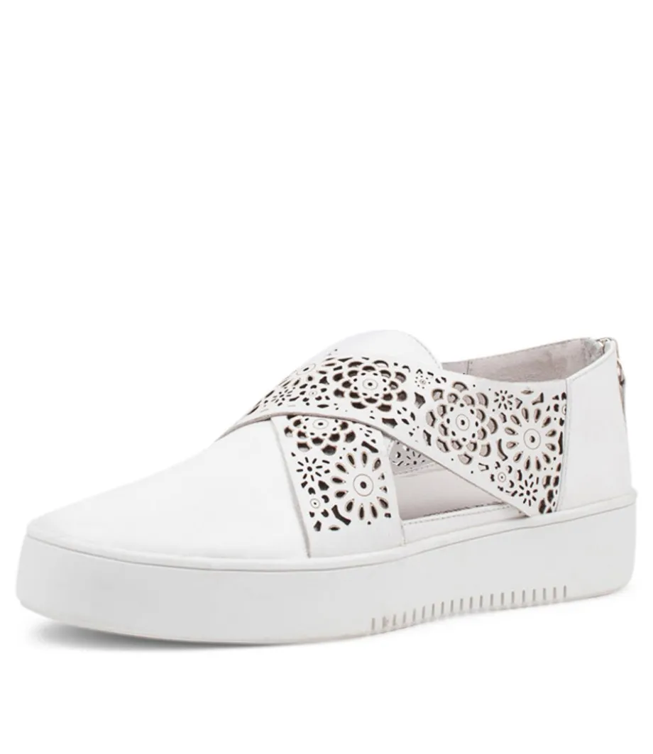 Laddes White Leather Sneakers Ws<DJANGO & JULIETTE Fashion