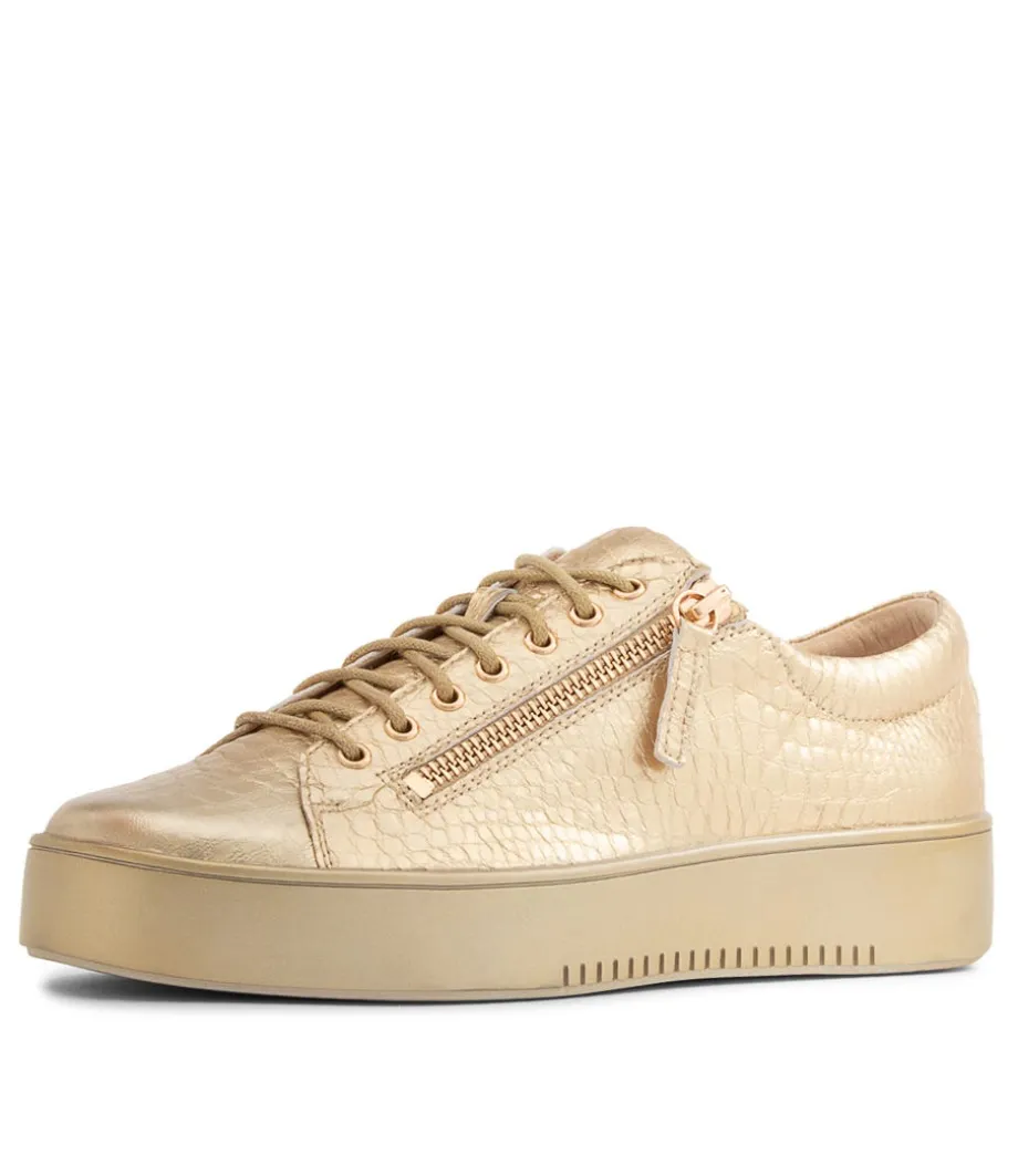 Laila Gold Croco Leather Sneakers Gs<DJANGO & JULIETTE Clearance