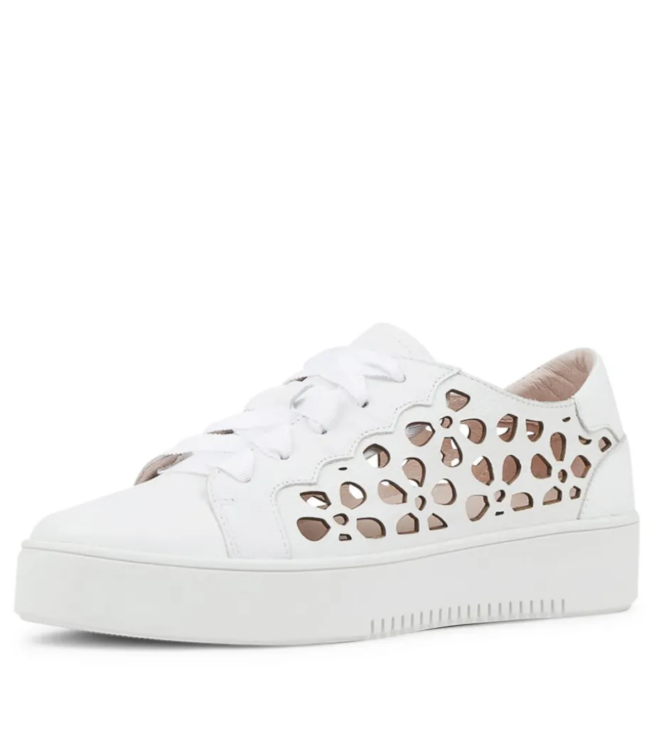 Lassin White Leather Sneakers<MOLLINI Online