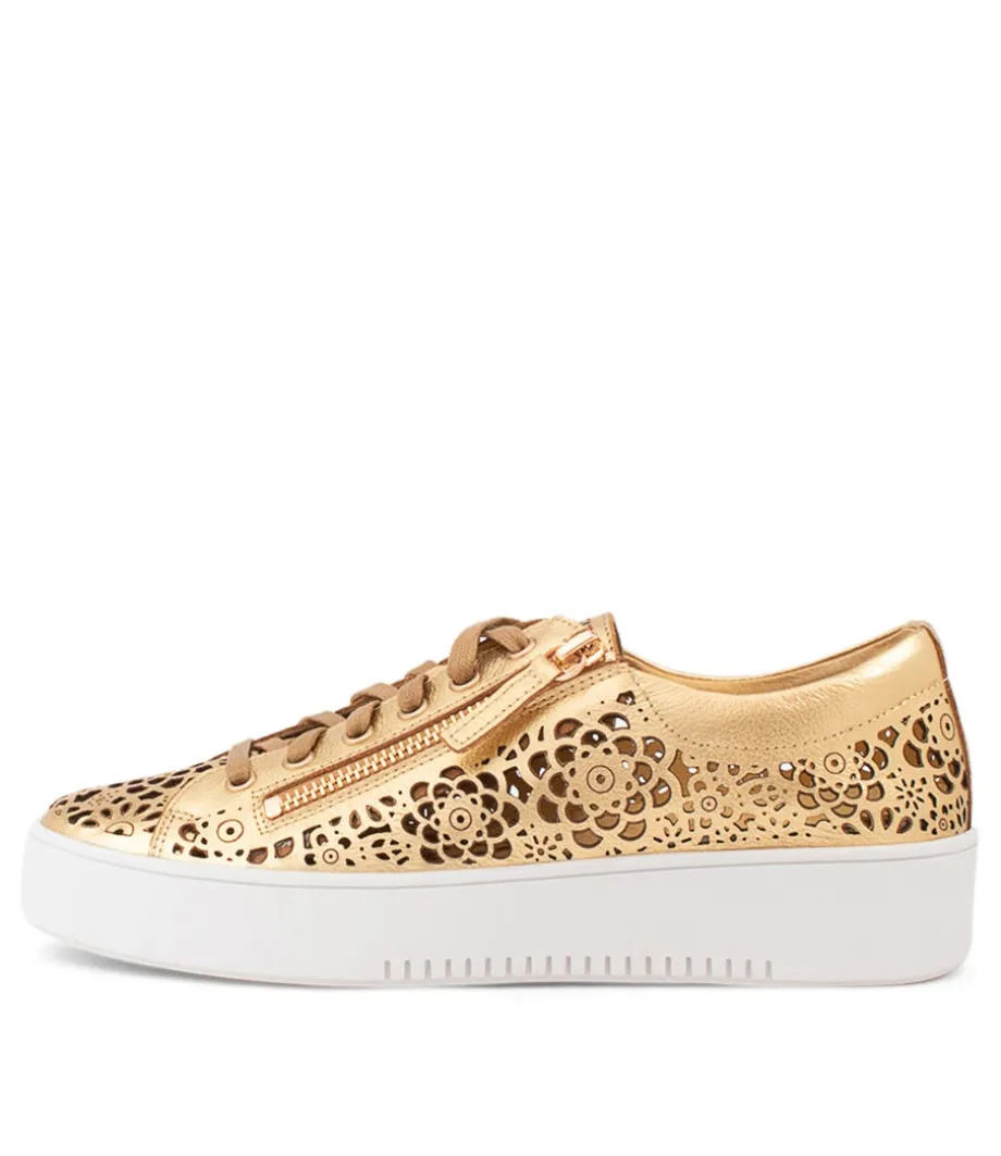 Leitha Old Gold Leather Sneakers<DJANGO & JULIETTE Clearance