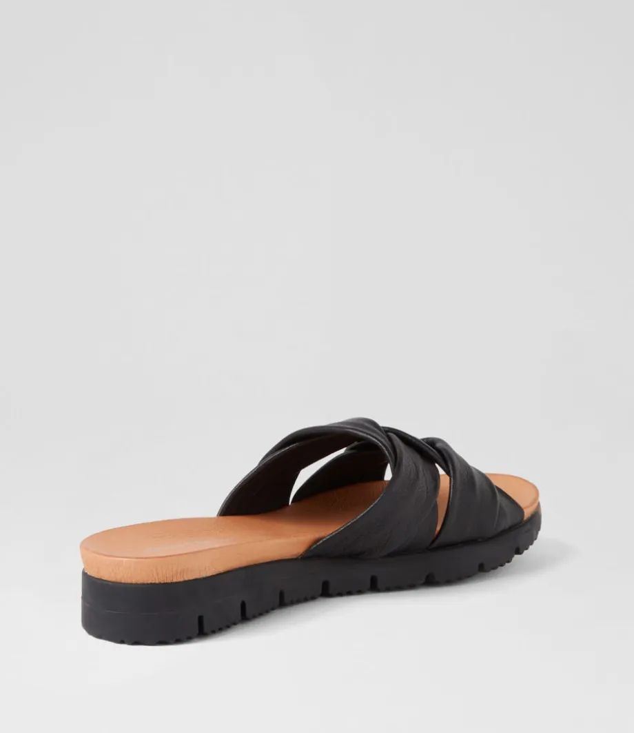 liike_black_leather_slides_2.webp Liike Black Leather Slides<DJANGO & JULIETTE Shop