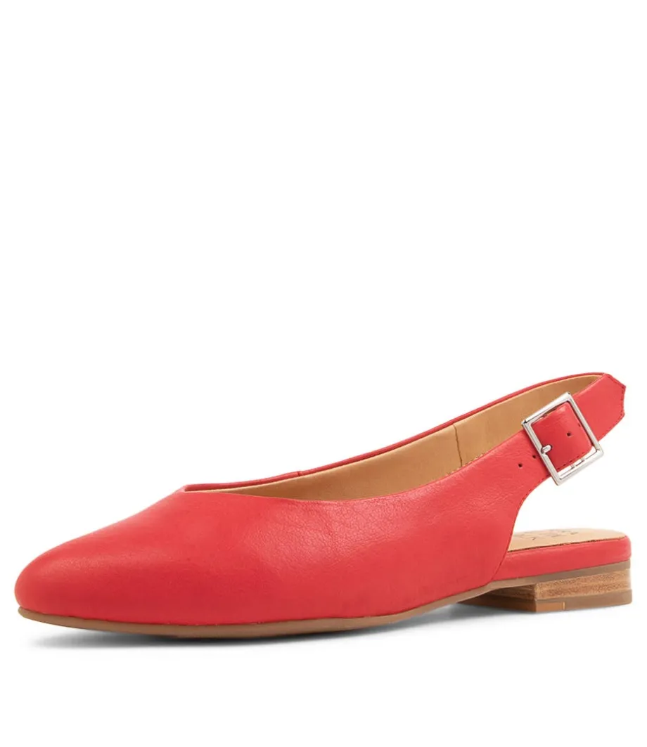 lisa_w_red_leather_flat_shoes_1.webp Lisa W Red Leather Flat Shoes<ZIERA Best Sale