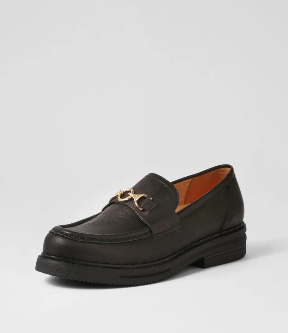 Loafer Rise All Black Leather Loafers<ROLLIE Best Sale