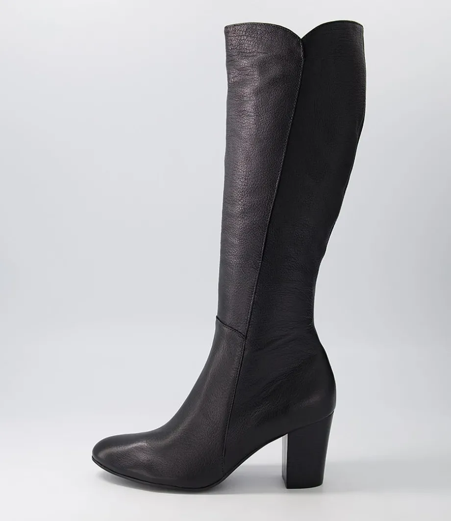 Lonson Black Leather Knee High Boots<DJANGO & JULIETTE New