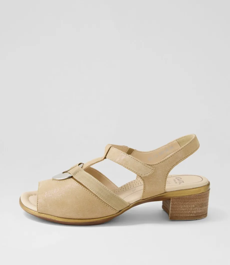 Lugano 30 Sand Suede Sandals<ARA Fashion