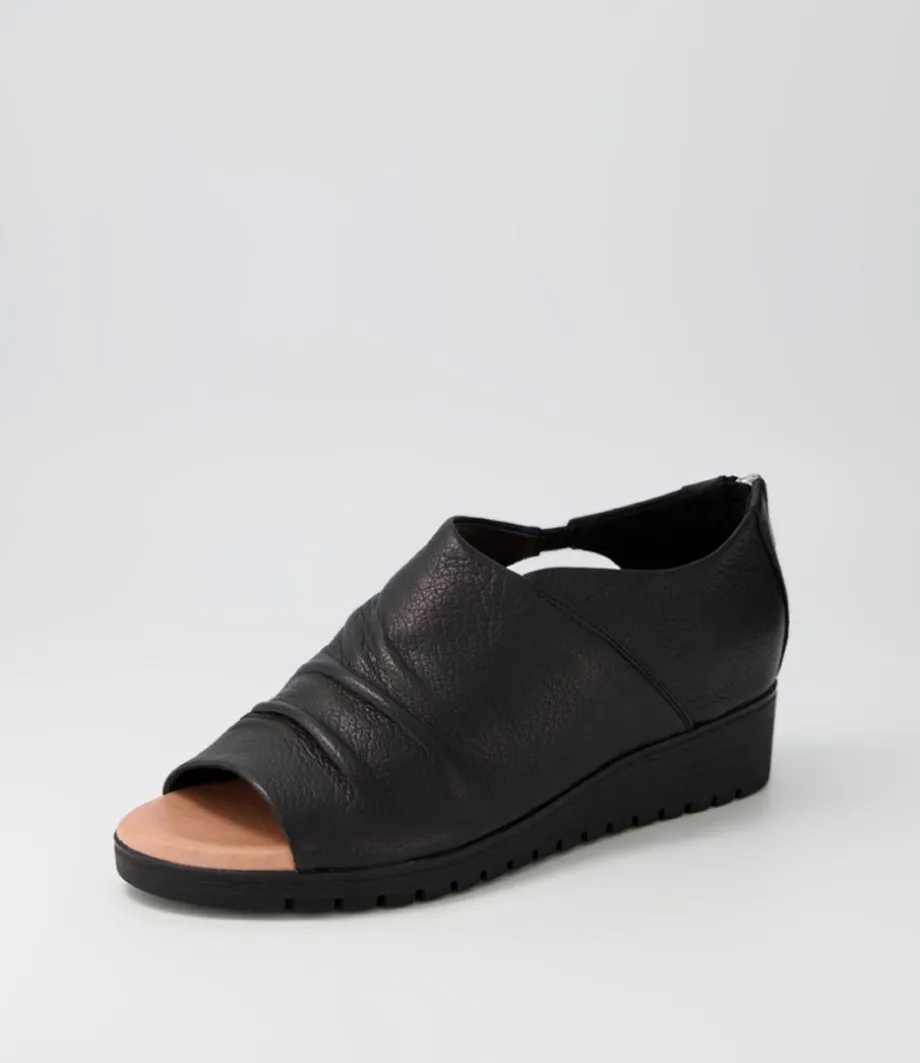 Macerio Black Leather Sandals Bs<DJANGO & JULIETTE Discount