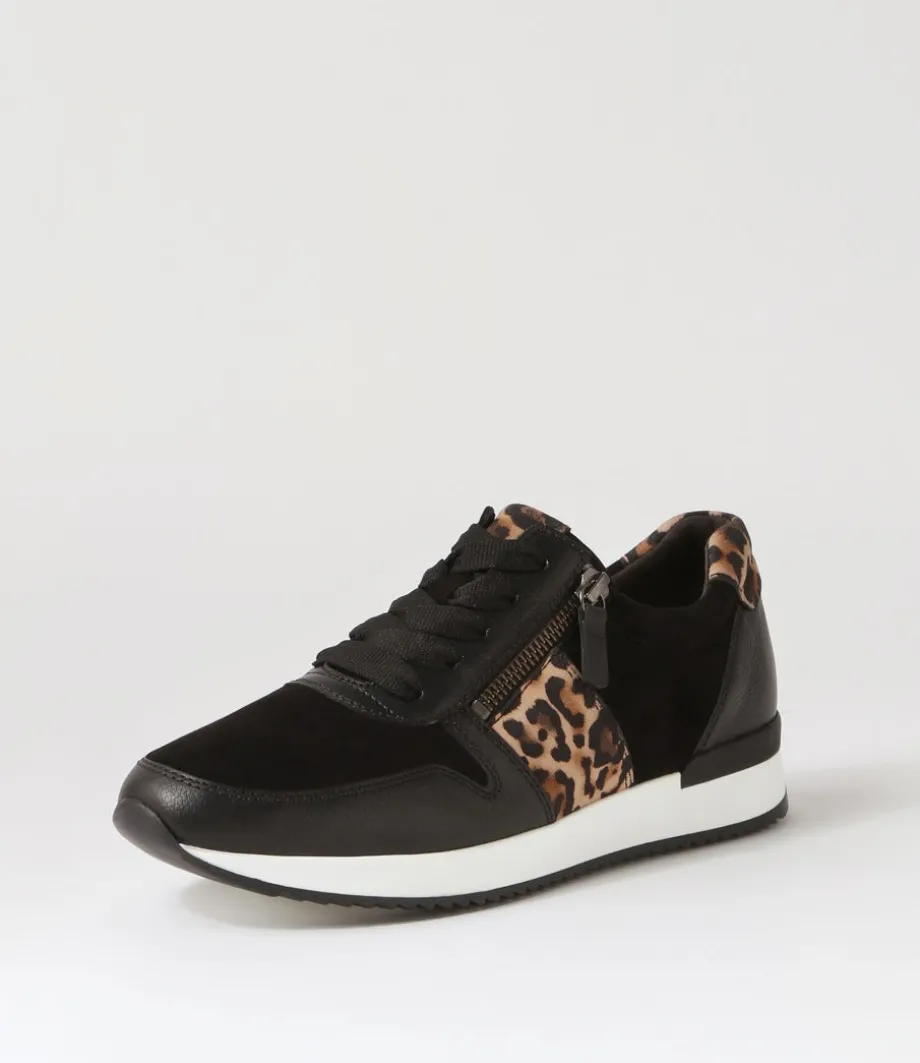 Madison Black Leather Sneakers<GABOR Fashion