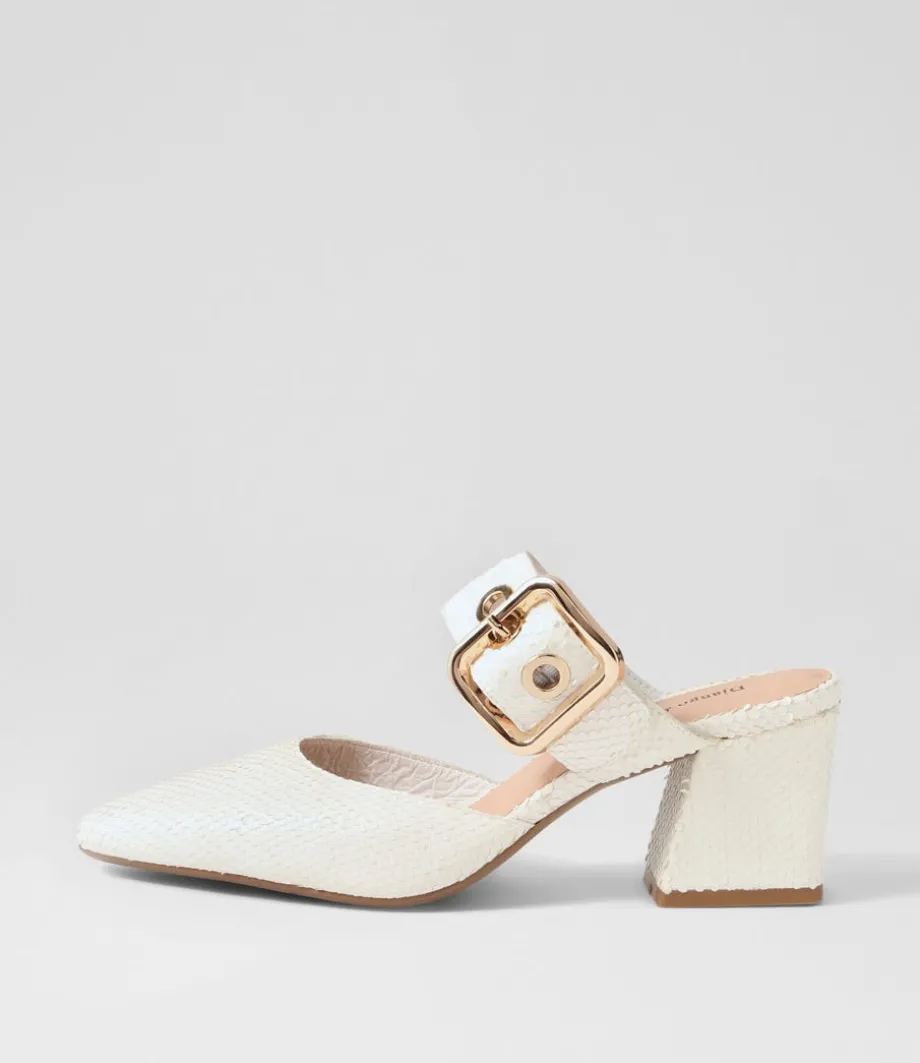 Maerys White Small Cut Leather Mules<DJANGO & JULIETTE New