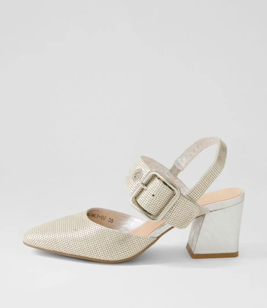 Magaly Silver Cut Leather Heels<DJANGO & JULIETTE Discount