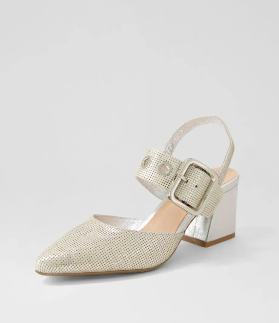 Magaly Silver Cut Leather Heels<DJANGO & JULIETTE Discount